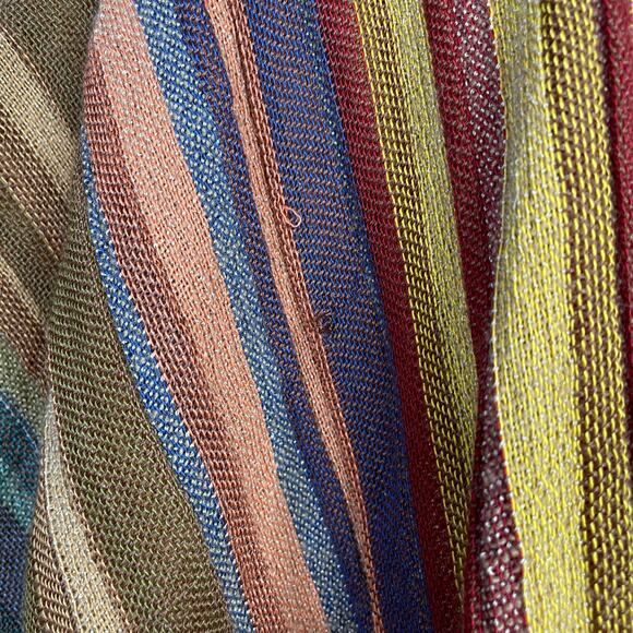 Rhonda Stark Southwestern Italian Acrylic Carnival Stripe Fringe Serape Shawl OS - Picture 6 of 10